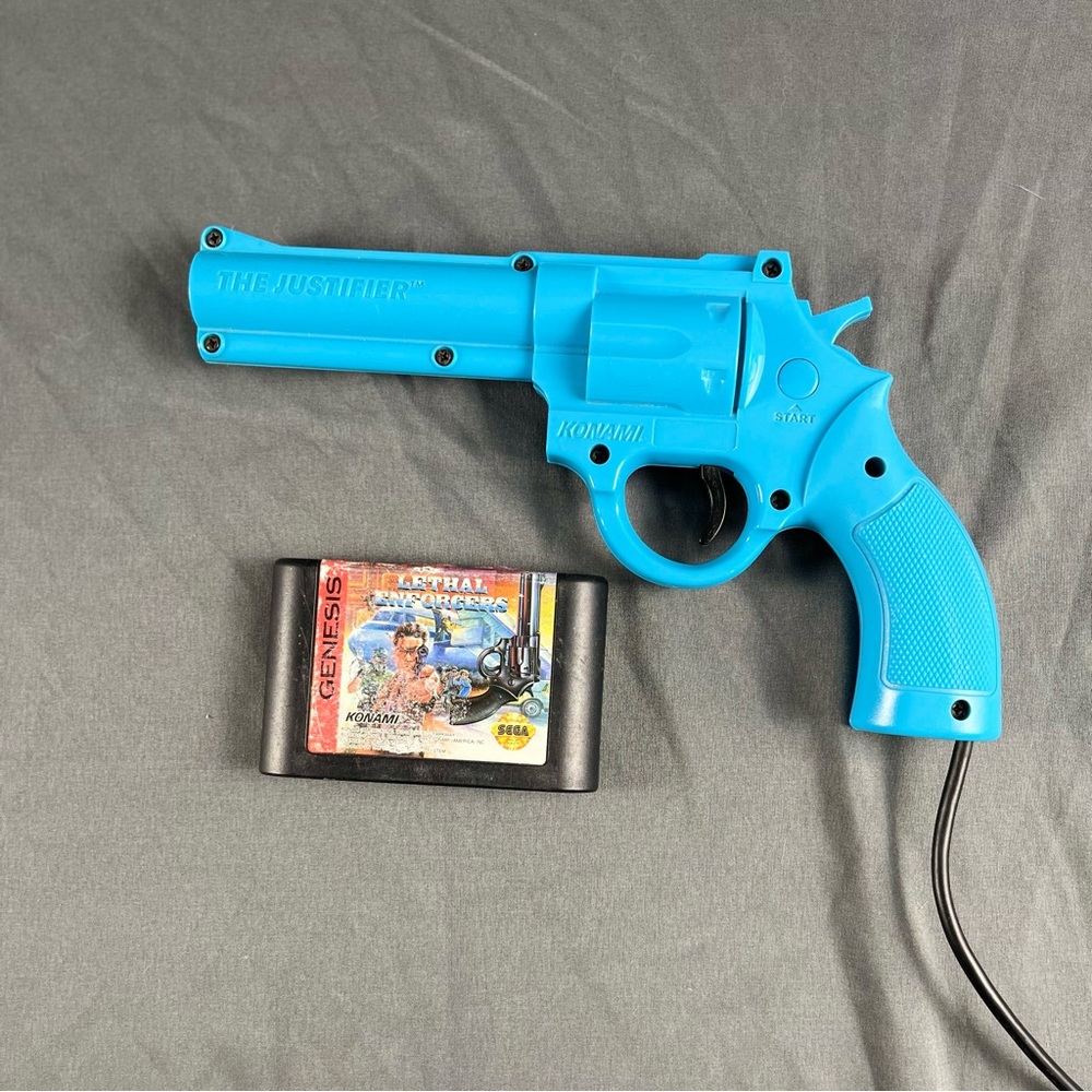 Sega Genesis "The Justifier" Light Gun and Lethal Enforcers